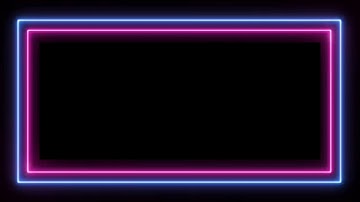 Rectangle Double Lines Neony Light Glowing Border Frame Template After Effects VFX LOOP VIDEO