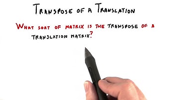 Transpose of a Translation - Interactive 3D Graphics