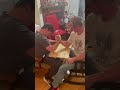 Dad and my cousin arm wrestling Round 1