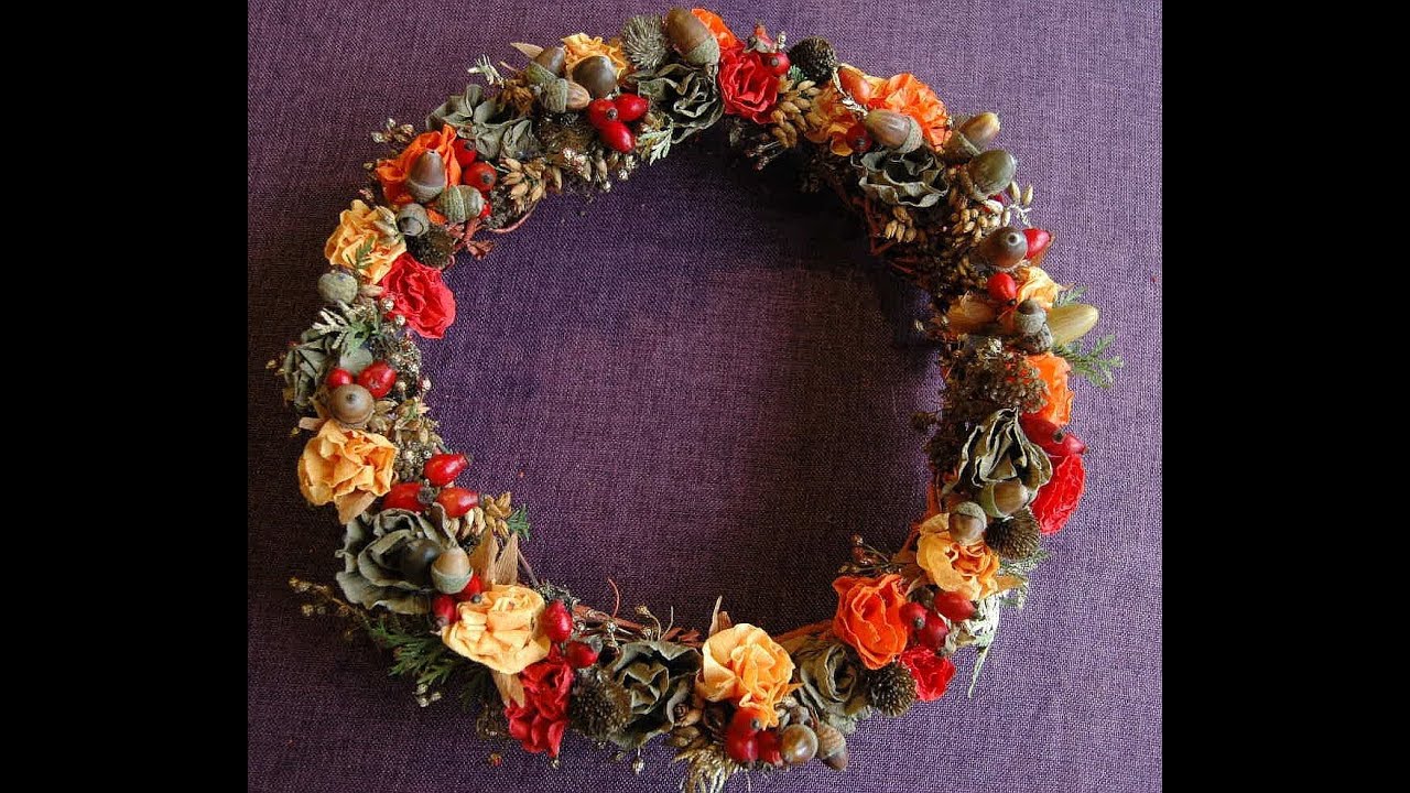 how to make fall wreath with paper flowers diy youtube paper flower wreath diy