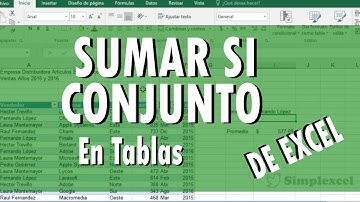Función SUMAR.SI.CONJUNTO con el uso de Tablas en EXCEL - #Simplexcel