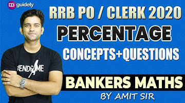% Short Tricks | Concepts |  IBPS RRB PO/Clerk 2020 (Prelims) | Maths by Amit  Sir | Percentage