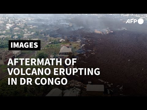 Aerial images of destruction in east DR Congo after Nyiragongo volcano erupts | AFP