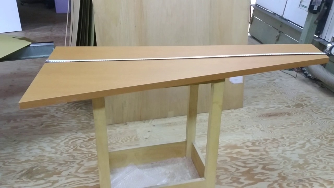 台形のデスク天板 三角形のテーブルトップをサイズオーダー製作 - YouTube