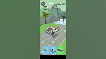 Shape Transform: Army Vehicle Level 044 Funny Race Gameplay #shapetransform #armyvehicle  #shorts