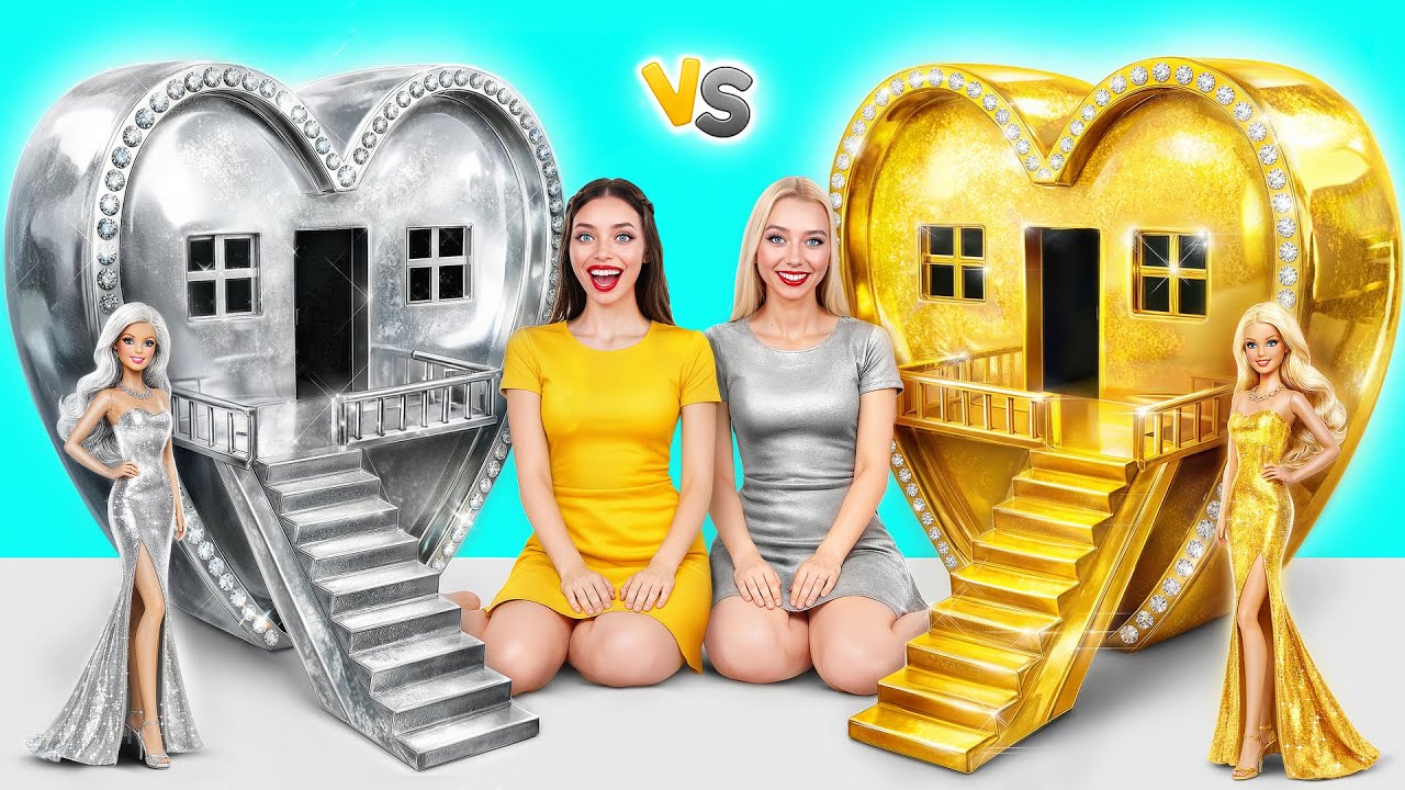Строим Удивительный Кукольный Домик Золотой vs Серебряный Челлендж | Смешные Моменты Multi DO Girls