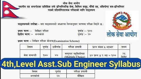 स्थानीय तह | चौथो तह | Asst.Sub Engineer | 4th Level Syllabus | Loksewa civil engineering syllabus