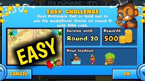 How to Beat New Professor Evil Easy Challenge Week 50 Round 20 Easy BTD BATTLES... 🐵