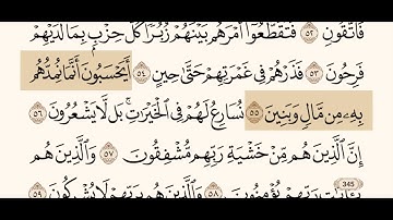 سورة المؤمنون كاملة مكتوبة بصوت الشيخ عبد الرحمن السديس و بدون اعلانات ( استمع و اقرأ )