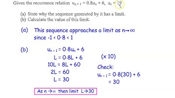 Recurrence Relations - Finding a Limit