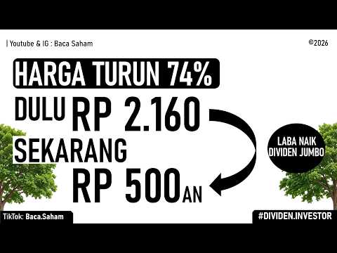 Harga Turun 74% : Dulu Rp 2.160, Sekarang Rp 500an | Laba Naik | Dividen Besar