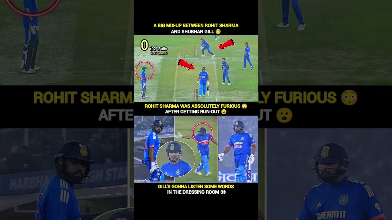 Rohit Sharma run out for duck😓 