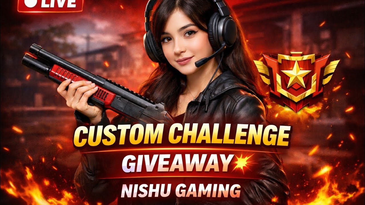 Custom Challenge Giveaway | Nishu Gaming LIVE #freefire #livestream#shorts# viral #youtubelivestream