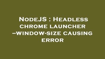 NodeJS : Headless chrome launcher --window-size causing error