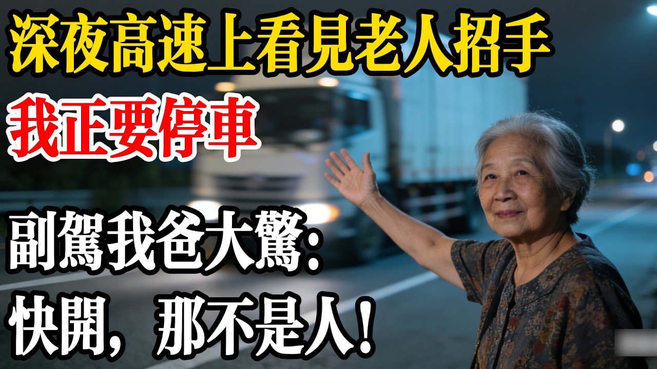 深夜高速上看見老人招手，我正要停車，副駕我爸大驚：快開，那不是人！
