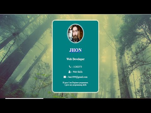 How To Create Profile card Using Html And Css..