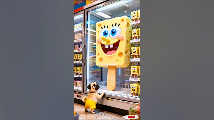 The cute dog bought a giant SpongeBob-shaped popsicle... and surprisingly shared it with everyone!🐶😍