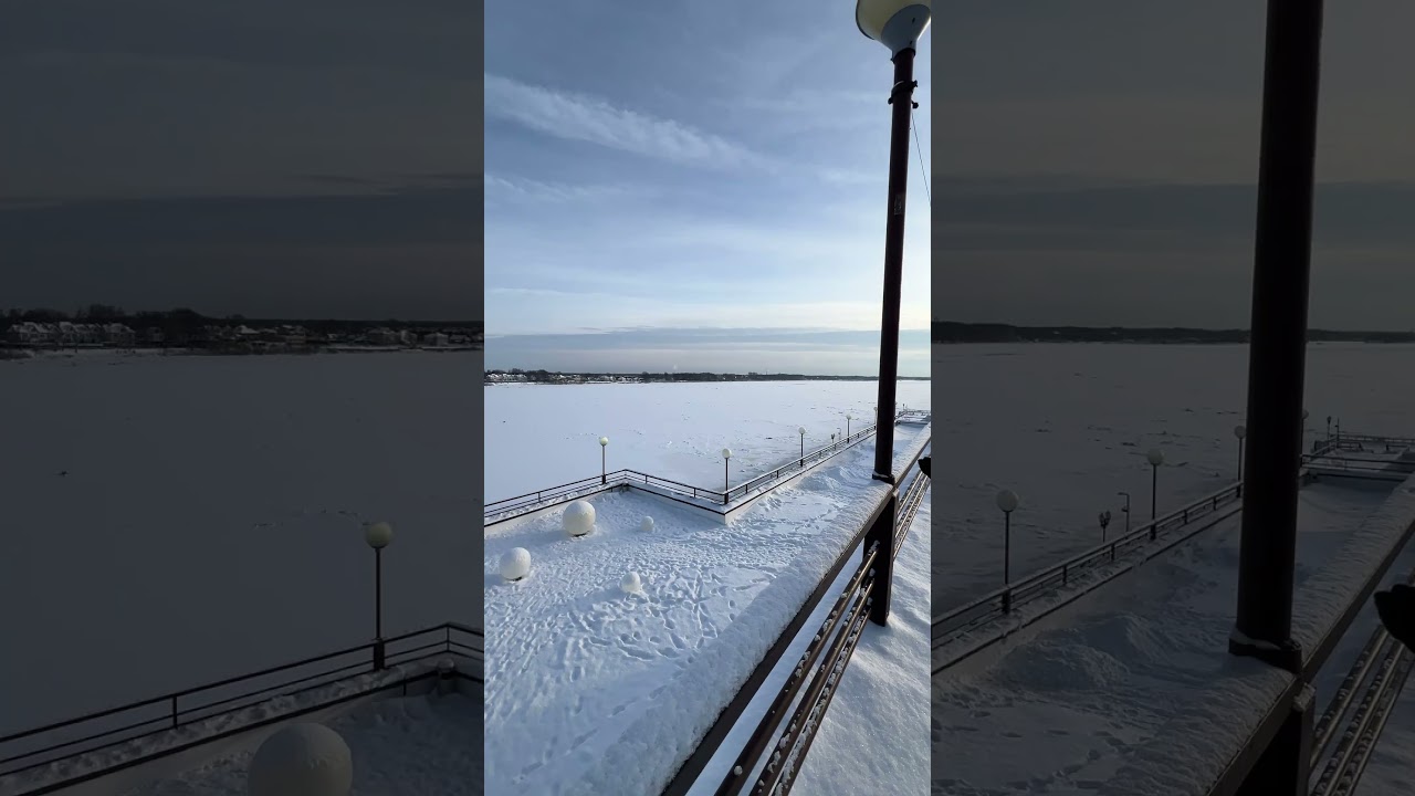 Русская зима! ❄️Волга замерзла. Ярославль. Набережная. Река Волга.  Yaroslavl. Embankment.