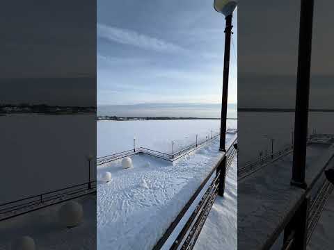 Русская зима! ❄️Волга замерзла. Ярославль. Набережная. Река Волга.  Yaroslavl. Embankment.