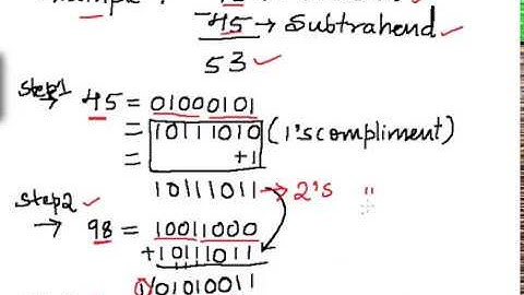 Subtracting smaller from larger number in binary using 2