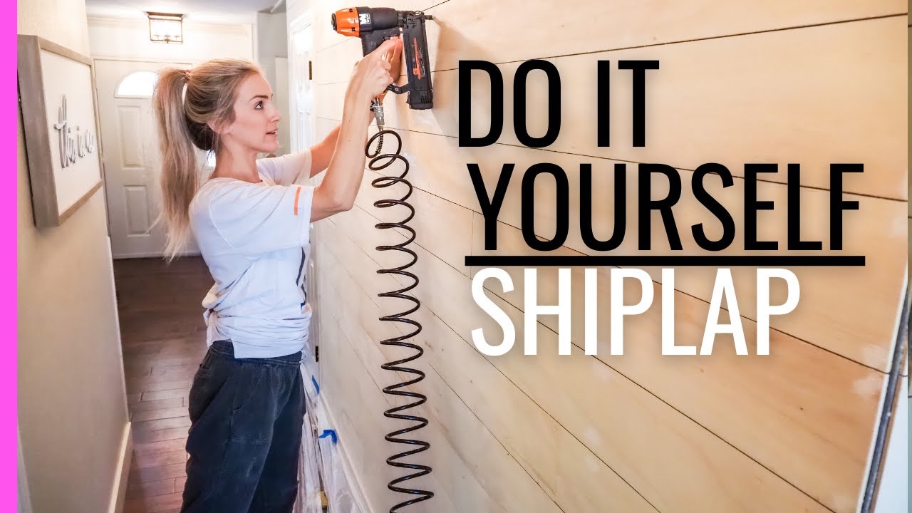 HOW TO SHIPLAP A WALL | IT'S EASY & CHEAP! - YouTube