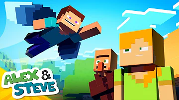 STEVE CAN FLY - Alex and Steve Life (Minecraft Animation)