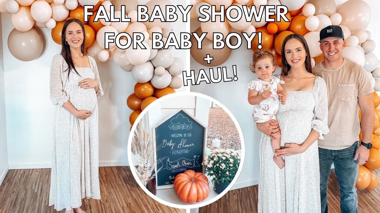 FALL BABY SHOWER FOR BABY BOY! + BABY SHOWER HAUL! 35 Weeks Pregnant