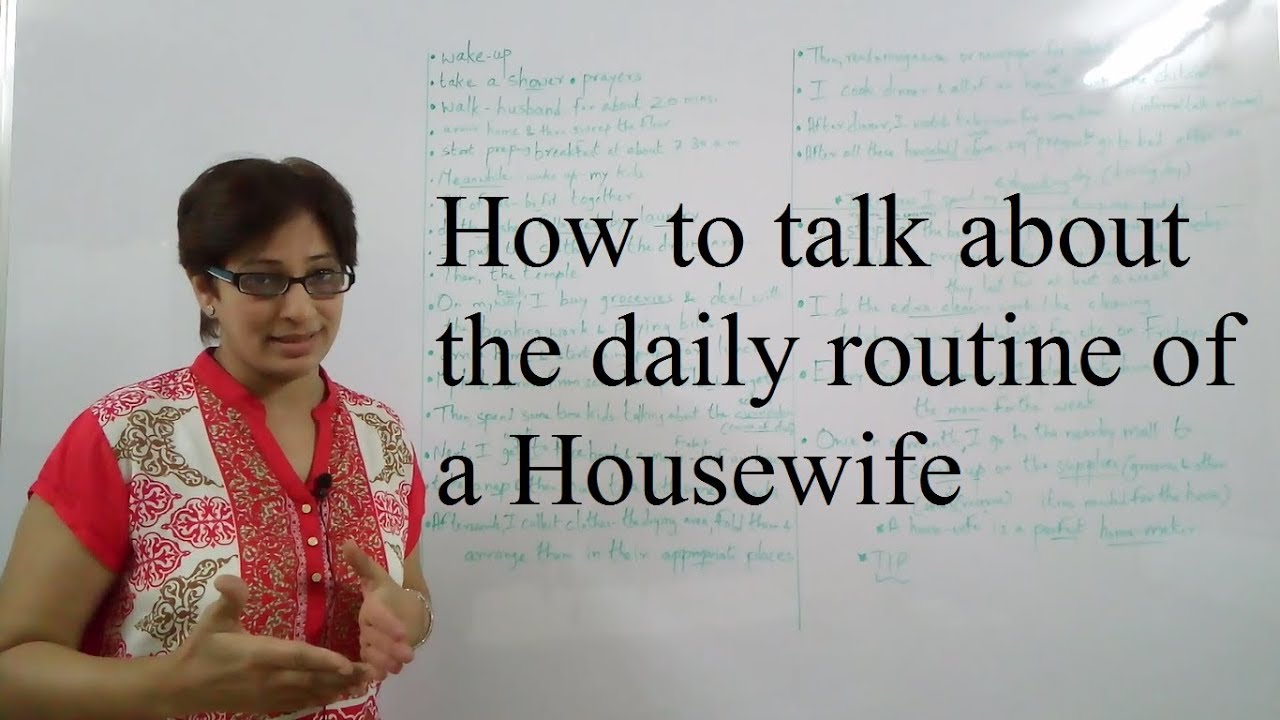 daily routine essay for housewife