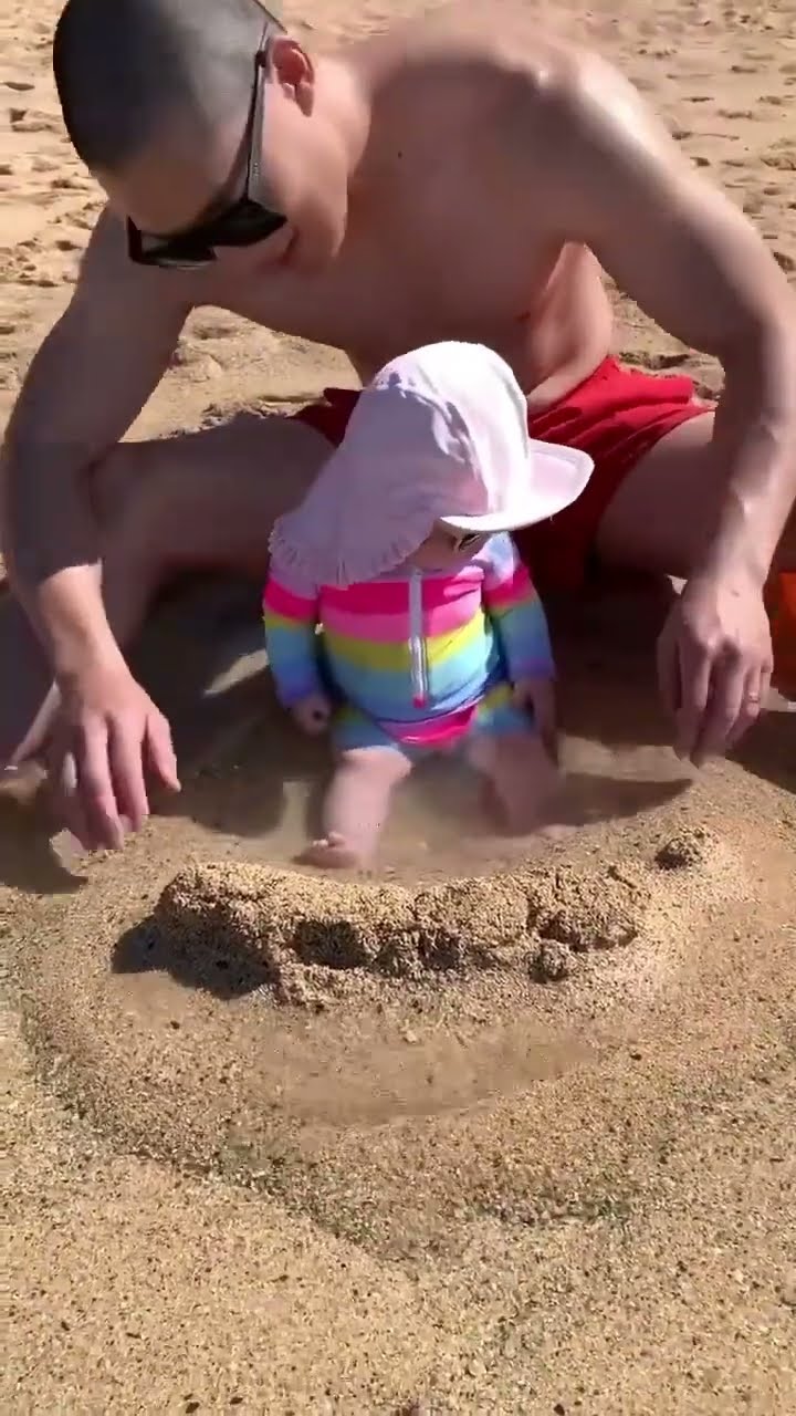 Baby Sarang in the Sand!