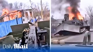 Russia under attack: Rogue troops ambush a tank and fire machine-guns in cross-border Belgorod raid