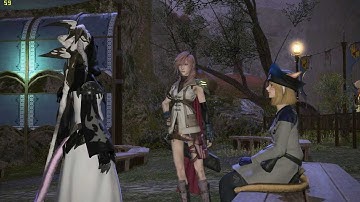 FFXIV - Lightning (from FFXIII) fighting in FFXIV land
