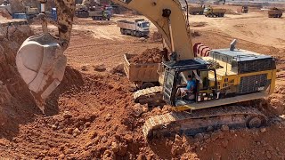 Caterpillar 365C Excavators Loading Trucks For 3 Hours Long  Mega Machines Channel