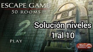 Escape game 50 rooms 2. Solución de los niveles 1 al 10. screenshot 1