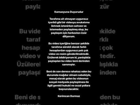 Kerimcan Durmaz Yanlışlıkla Paylaştığı Masturbasyon Videosuyla İlgili Açıklama(Video Bana Ait Değil)