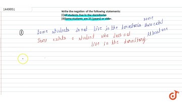 Write the negation of the following statements: (i)All students live in the dormitories (ii)So