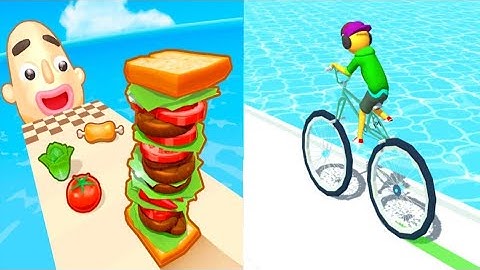 Sandwich Runner vs Big Bike - All Levels SpeedRun Gameplay Android iOS Ep1