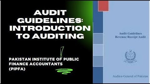 Audit Guidelines Chapter 1 - Lecture 1: Introduction to Auditing Principles