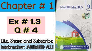 Exercise # 1.3 Q#4 & 5 | Class 9th Math || New Syllabus 2025