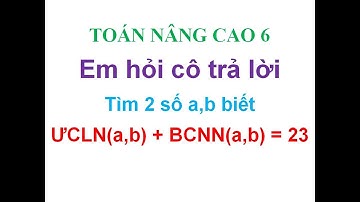 Tìm hai số tự nhiên a,b biết ƯCLN(a,b) + BCNN(a,b) =23