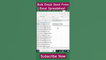 Bulk email in#excel #ytshortsexcel #excelshortcuts #exceltricksandtips #trending #shorts