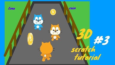 How to make a 3D endless runner game with scratch cat! part 3 (enemies and coins)