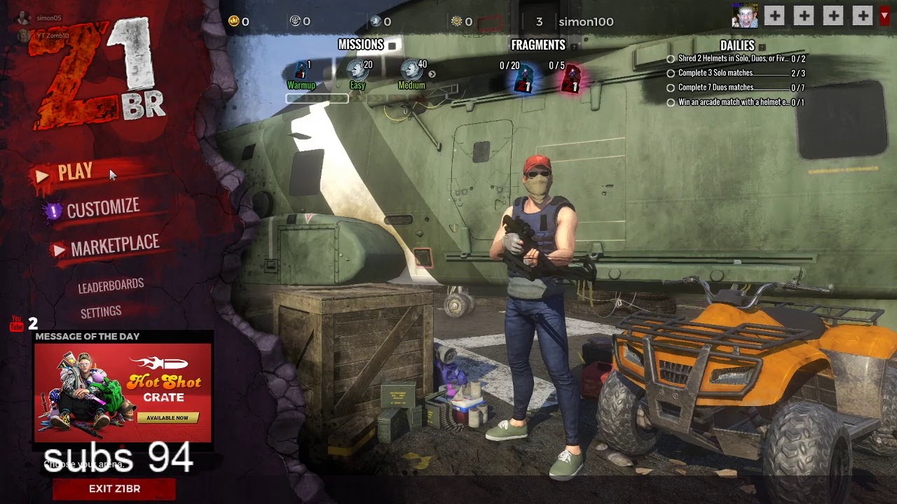 live pushar 100 subs testar z1battle royale - YouTube