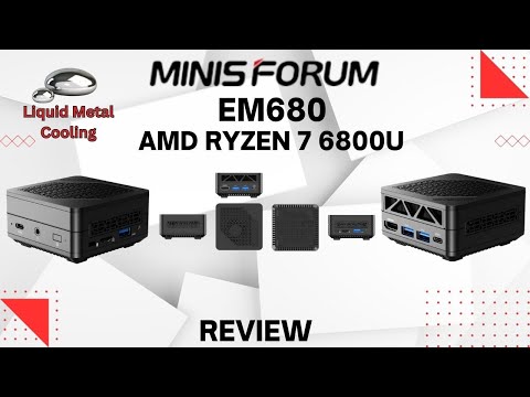 MINISFORUM Mercury EM680 Mini PC AMD Ryzen 7 6800U 32GB LPDDR5 6400MHz 1TB  PCIe4.0 SSD AMD Radeon 680M Mini Computer, WiFi 6E/BT5.2,1 x TF Card