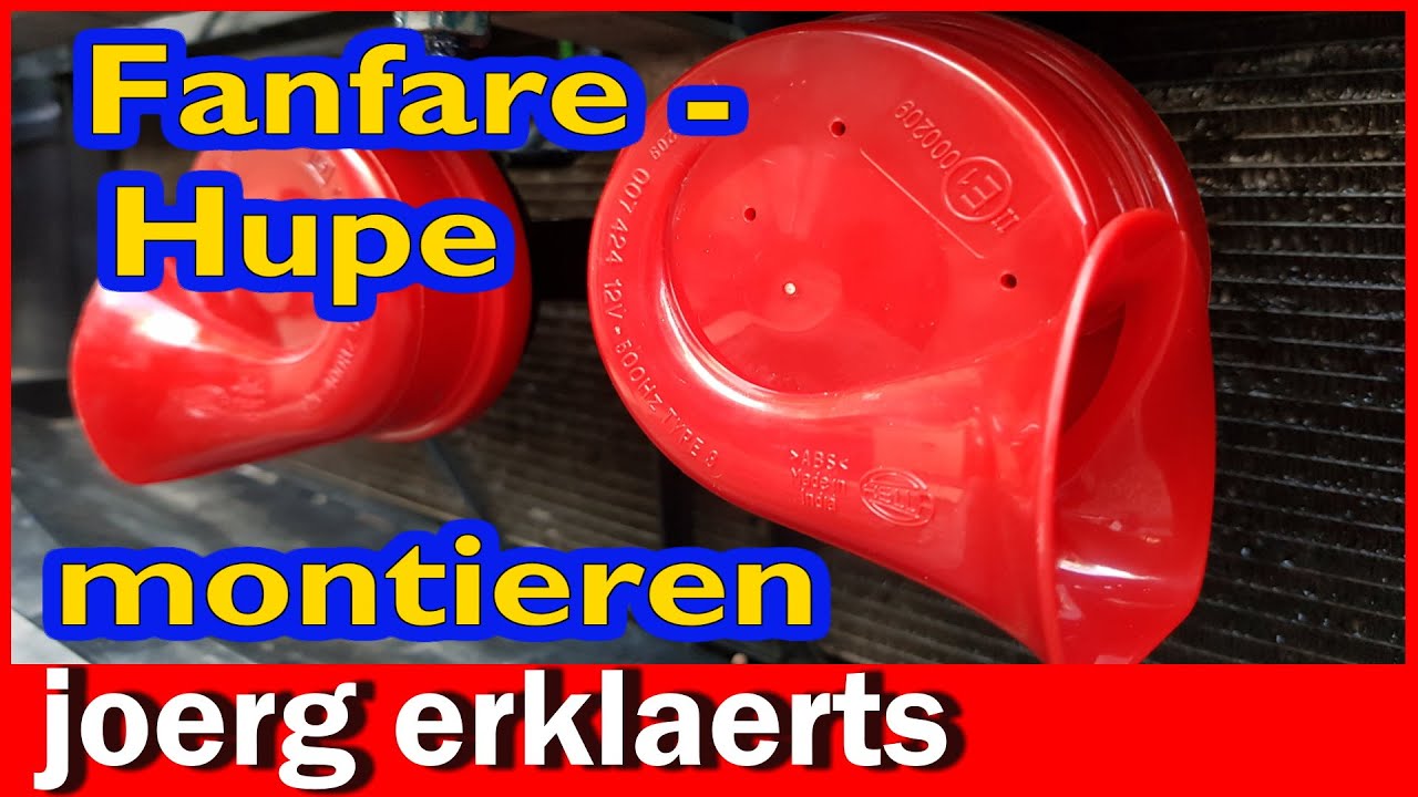 Zweiklang Fanfare Hupe am Auto anbauen montieren nachrüsten DIY Tutorial  No.360 