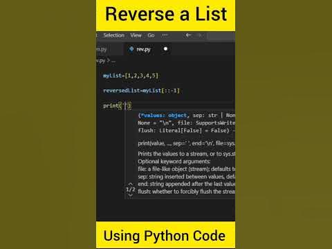Reverse a List using Python Code #shorts #python #coding - YouTube