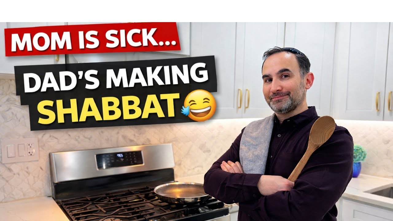 SHABBAT PREP WHEN MOM IS SICK DAD TAKES OVER AND WINGS IT 😅😆
