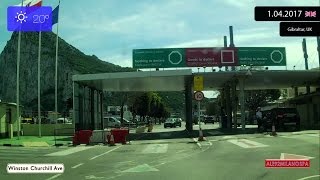 Driving through Gibraltar (United Kingdom) 1.04.2017 Timelapse x4