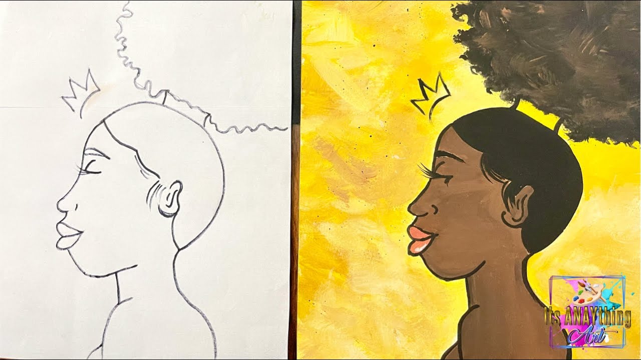Pre-drawn / Outline/sketched Canvas, Teen/adult Painting, African
