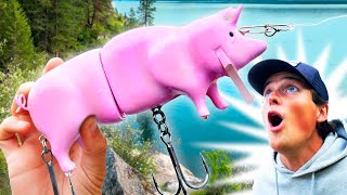 CAN WE CATCH FISH ON THIS GIANT PIG LURE?