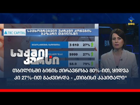 თბილისში ბინის ქირავნობა 80%-ით, ყიდვა კი 27%-ით გაძვირდა - „თიბისი კაპიტალი“